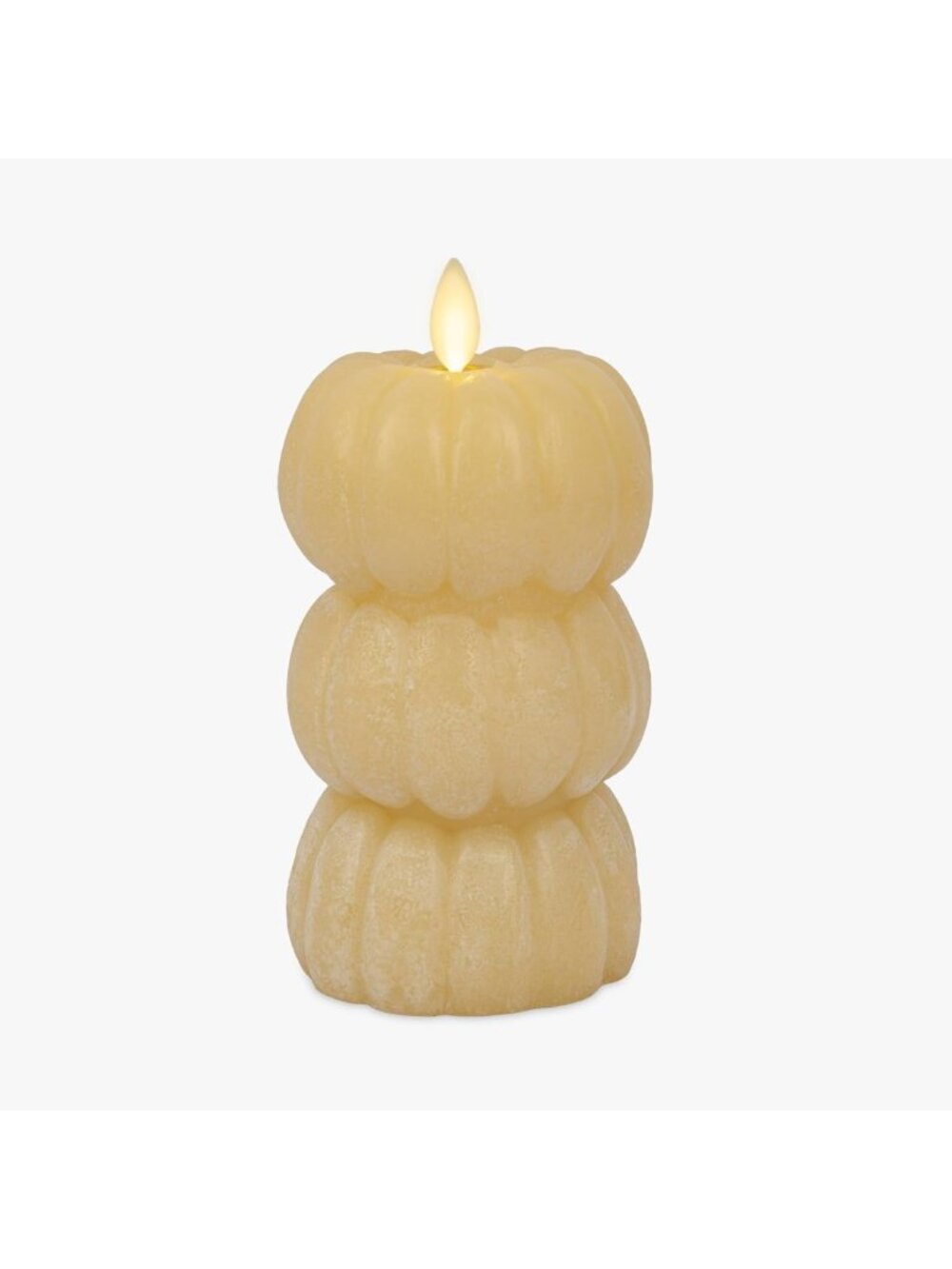 Chalky Stacked Pumpkins Flameless LED Candle with Flickering Flame, 3.1" x 6